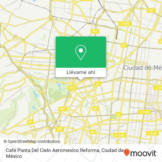 Mapa de Café Punta Del Cielo Aeromexico Reforma