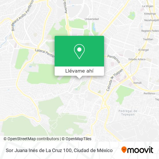 Mapa de Sor Juana Inés de La Cruz 100