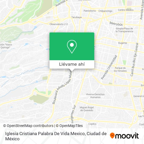 Mapa de Iglesia Cristiana Palabra De Vida Mexico