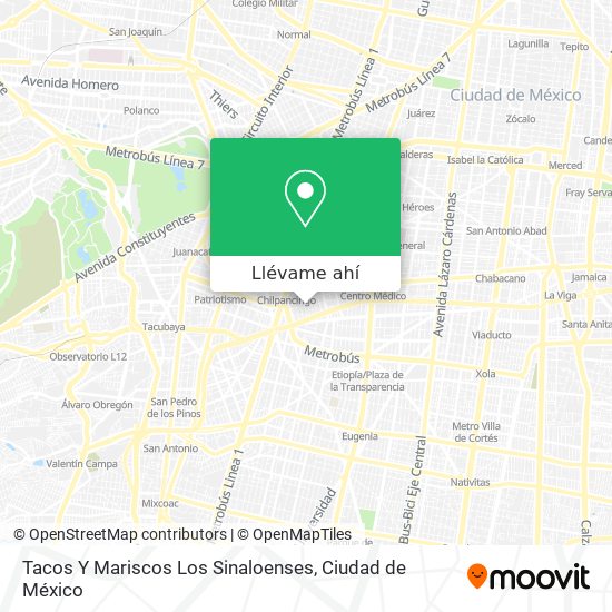 Mapa de Tacos Y Mariscos Los Sinaloenses