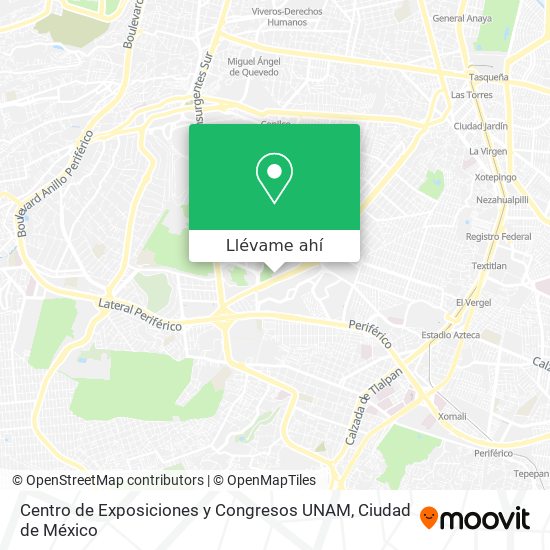 Mapa de Centro de Exposiciones y Congresos UNAM