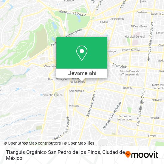 Mapa de Tianguis Orgánico San Pedro de los Pinos