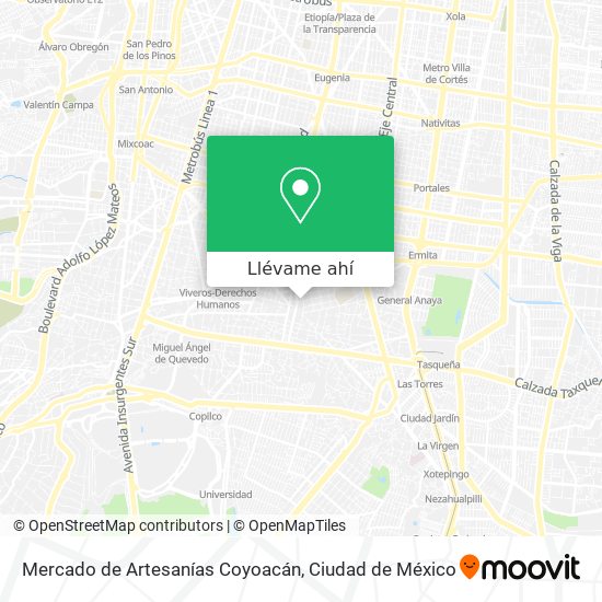 Mapa de Mercado de Artesanías Coyoacán