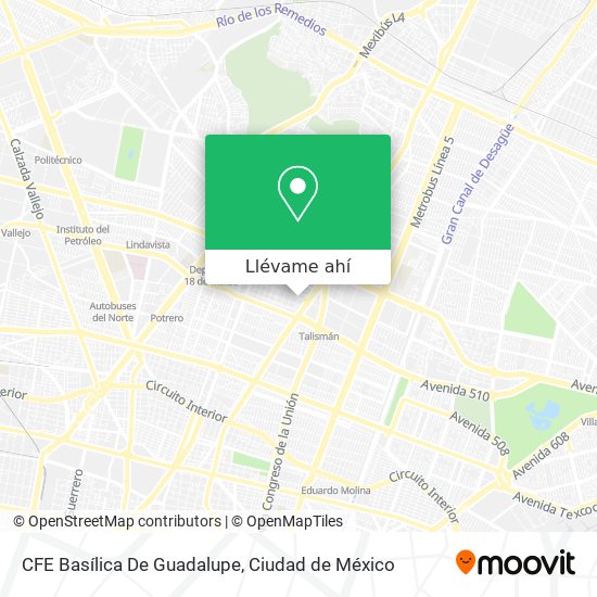 Mapa de CFE Basílica De Guadalupe