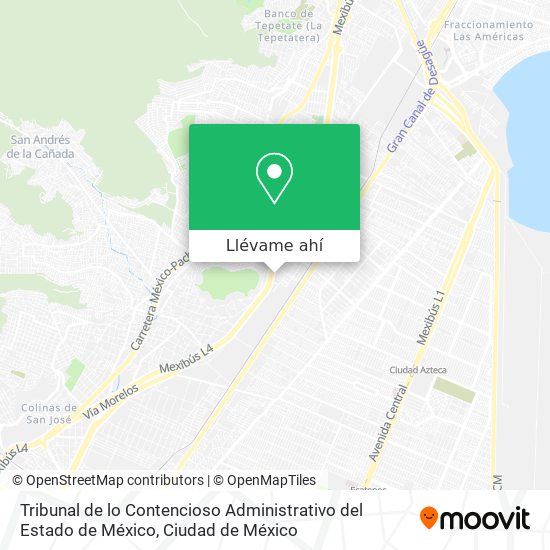 Mapa de Tribunal de lo Contencioso Administrativo del Estado de México