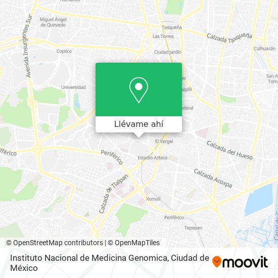 Mapa de Instituto Nacional de Medicina Genomica