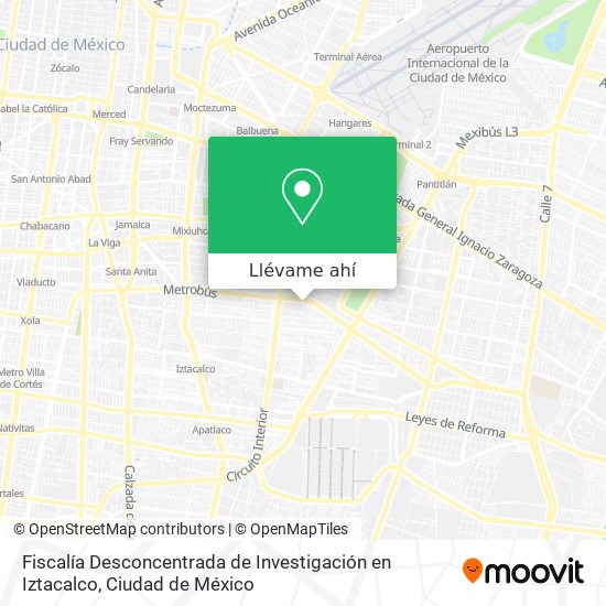 Mapa de Fiscalía Desconcentrada de Investigación en Iztacalco