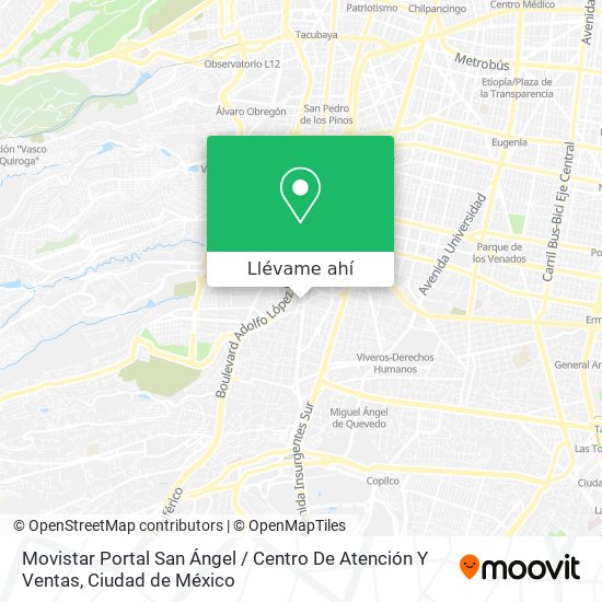 Mapa de Movistar Portal San Ángel / Centro De Atención Y Ventas