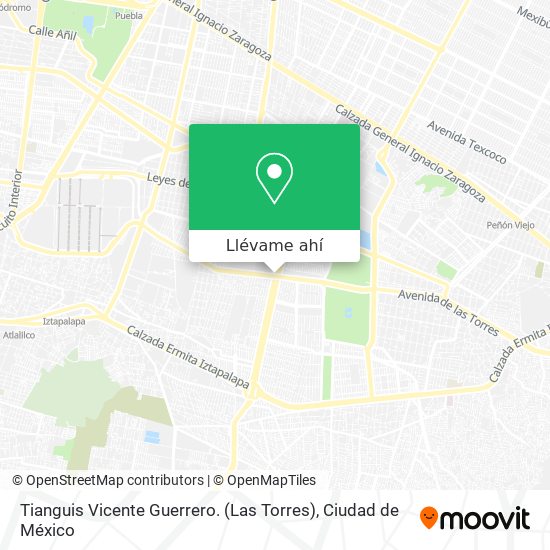 Mapa de Tianguis Vicente Guerrero. (Las Torres)