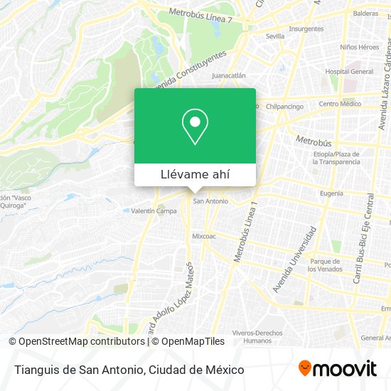 Mapa de Tianguis de San Antonio