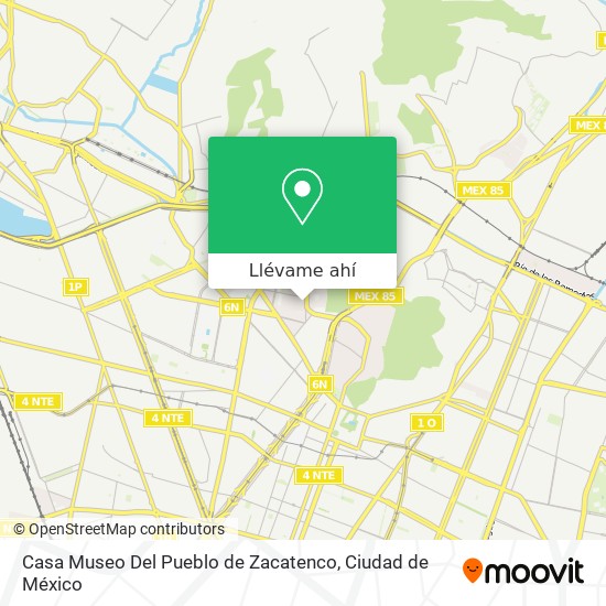 Mapa de Casa Museo Del Pueblo de Zacatenco