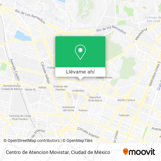 Mapa de Centro de Atencion Movistar