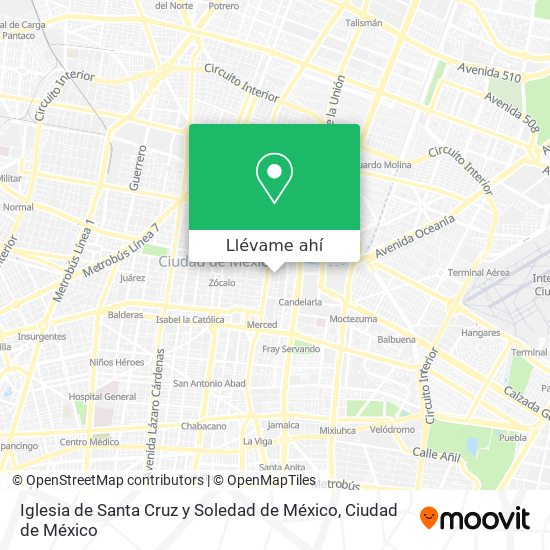 Mapa de Iglesia de Santa Cruz y Soledad de México
