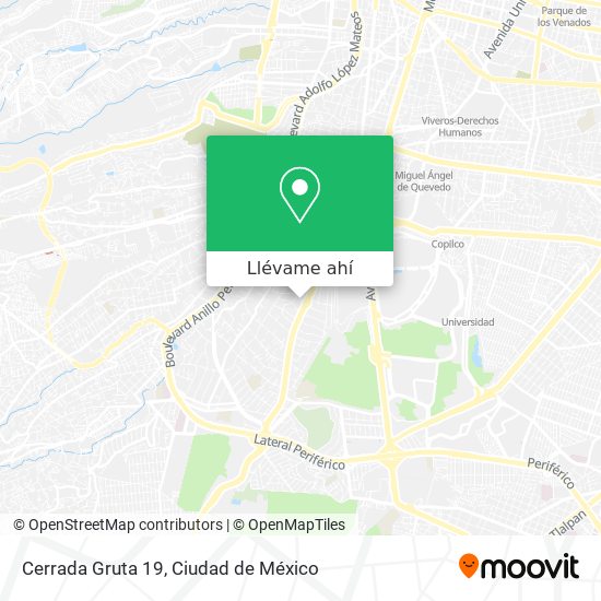 Cómo llegar a Cerrada Gruta 19 en Alvaro Obregón en Autobús o Metro?