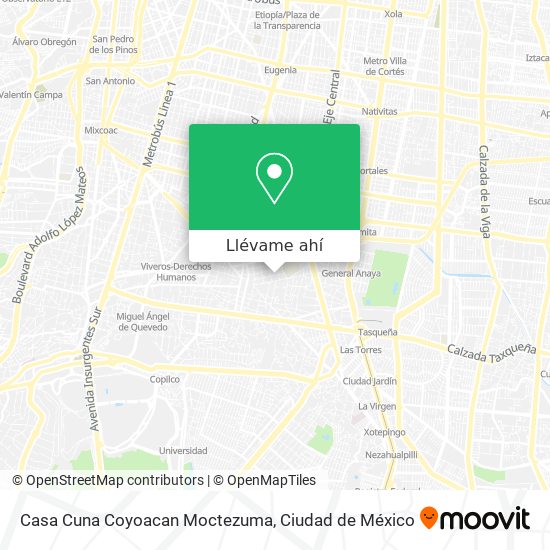 Mapa de Casa Cuna Coyoacan Moctezuma