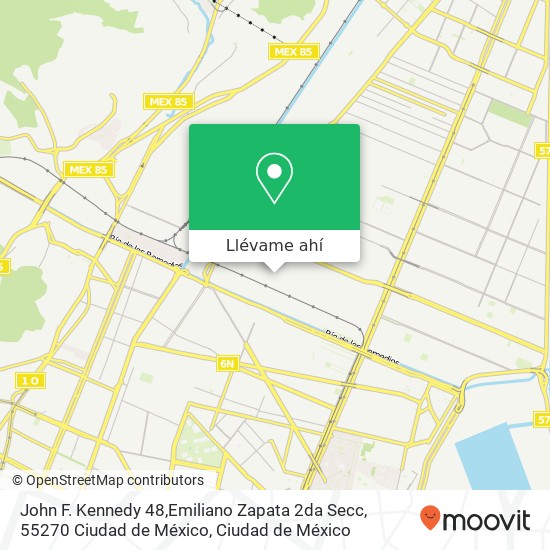 Mapa de John F. Kennedy 48,Emiliano Zapata 2da Secc, 55270 Ciudad de México