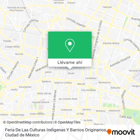 Mapa de Feria De Las Culturas Indigenas Y Barrios Originarios