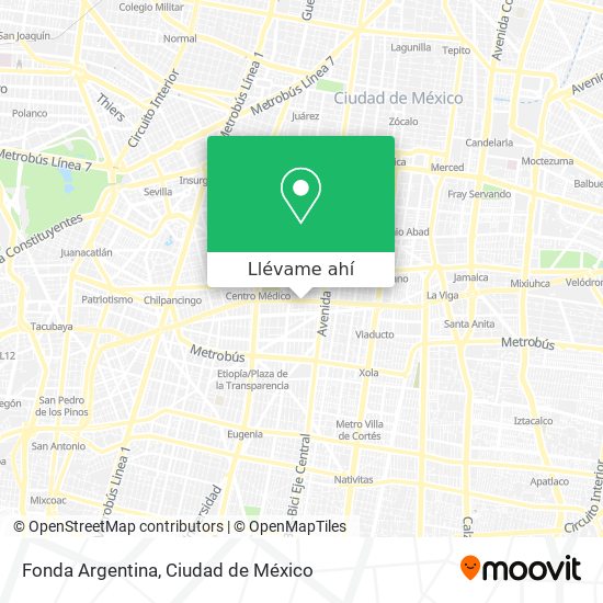 Cómo llegar a Fonda Argentina en Miguel Hidalgo en Autobús o Metro?