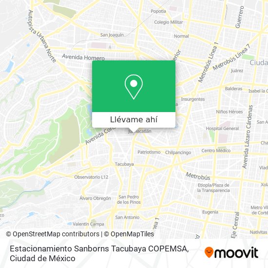 Mapa de Estacionamiento Sanborns Tacubaya COPEMSA