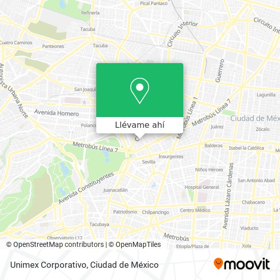 Mapa de Unimex Corporativo