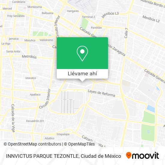 Mapa de INNVICTUS PARQUE TEZONTLE