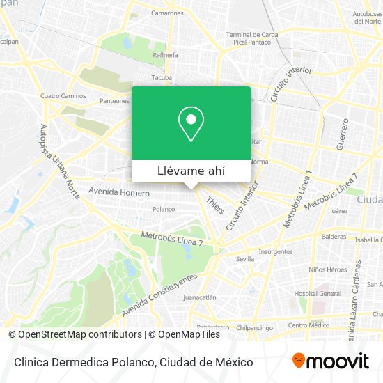 Mapa de Clinica Dermedica Polanco