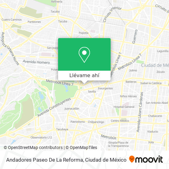 Mapa de Andadores Paseo De La Reforma