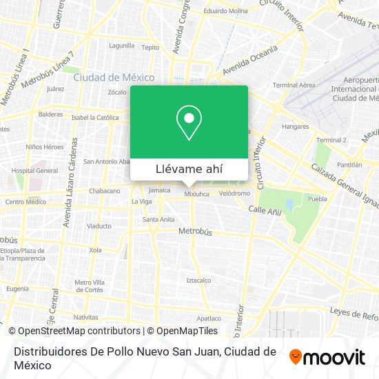 Mapa de Distribuidores De Pollo Nuevo San Juan