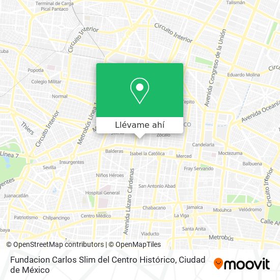 Mapa de Fundacion Carlos Slim del Centro Histórico