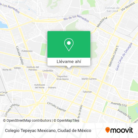 Mapa de Colegio Tepeyac Mexicano