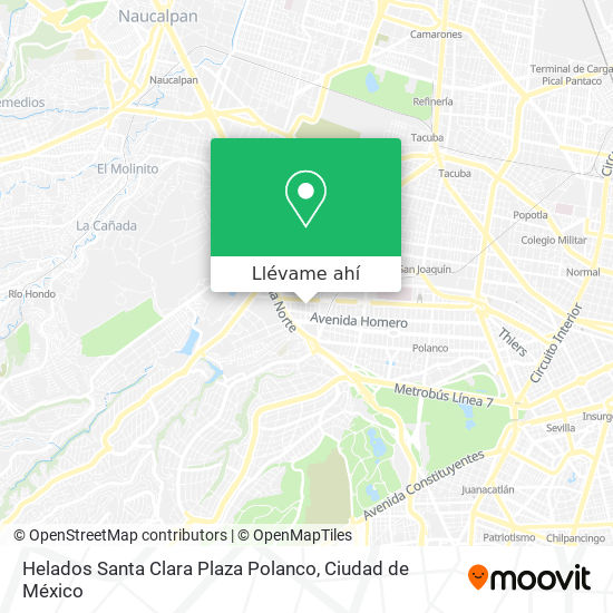Mapa de Helados Santa Clara Plaza Polanco