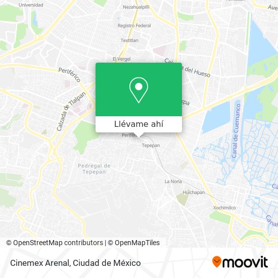 Mapa de Cinemex Arenal