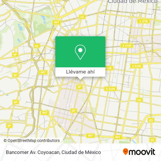 Mapa de Bancomer Av. Coyoacan