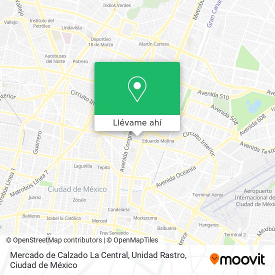 Mapa de Mercado de Calzado La Central, Unidad Rastro