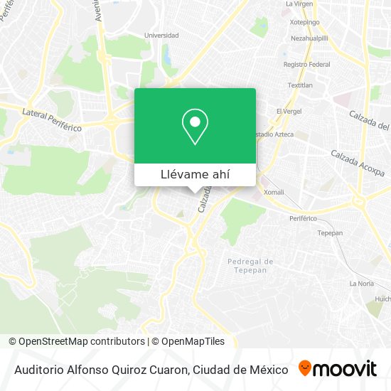 Mapa de Auditorio Alfonso Quiroz Cuaron