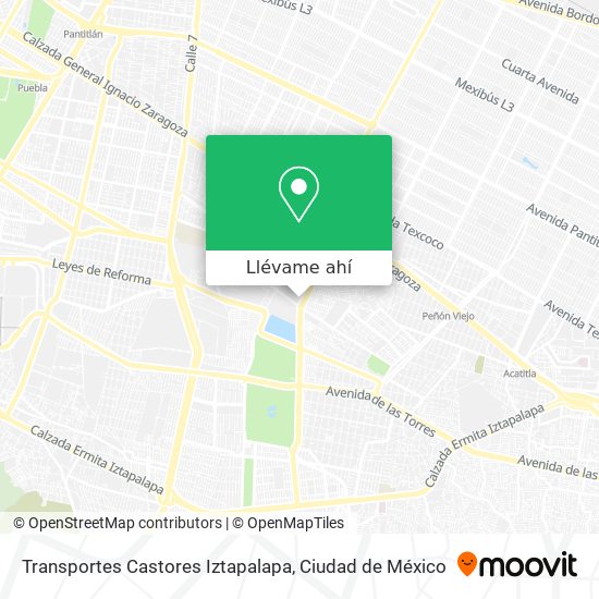 Mapa de Transportes Castores Iztapalapa