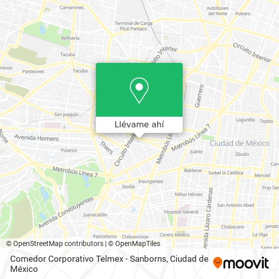 Mapa de Comedor Corporativo Telmex - Sanborns