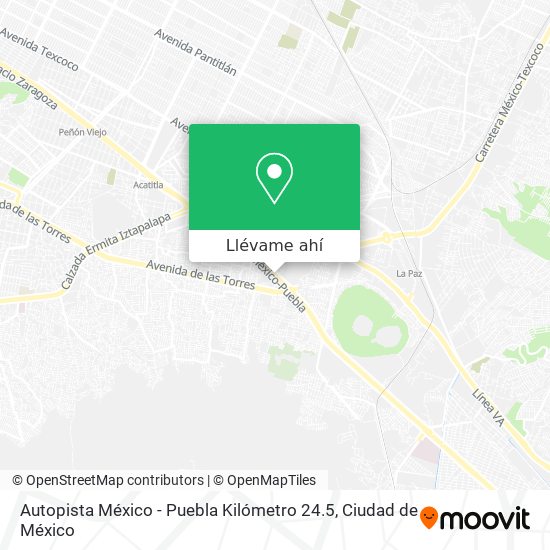 Mapa de Autopista México - Puebla Kilómetro 24.5