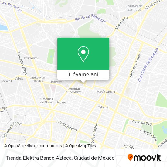 Mapa de Tienda Elektra Banco Azteca