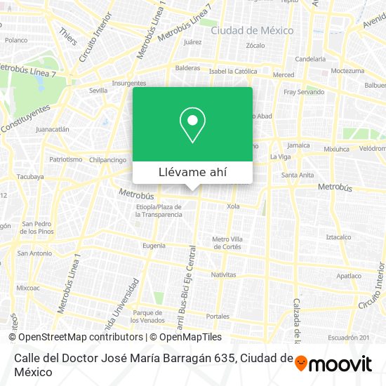 Mapa de Calle del Doctor José María Barragán 635