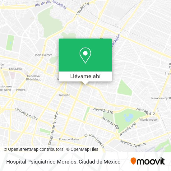 Mapa de Hospital Psiquiatrico Morelos