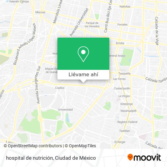 Mapa de hospital de nutrición