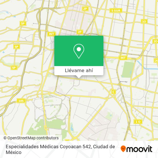 Mapa de Especialidades Médicas Coyoacan 542