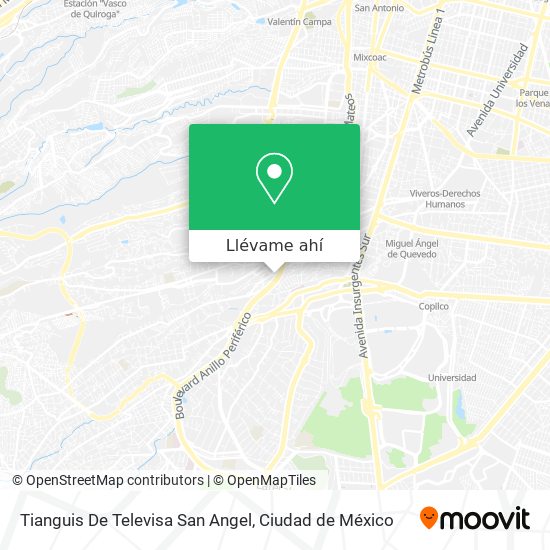 Mapa de Tianguis De Televisa San Angel