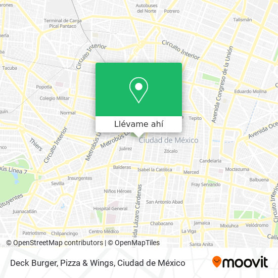 Mapa de Deck Burger, Pizza & Wings