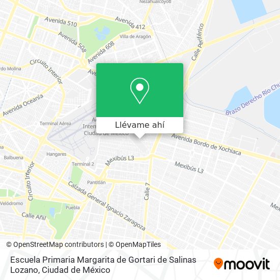 Mapa de Escuela Primaria Margarita de Gortari de Salinas Lozano