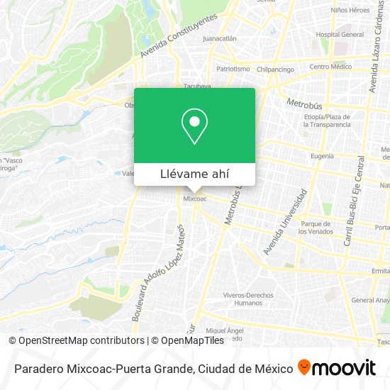 Mapa de Paradero Mixcoac-Puerta Grande