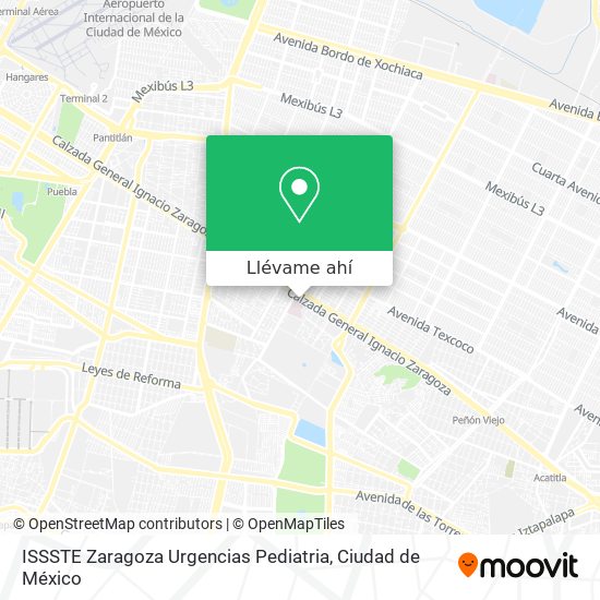 Mapa de ISSSTE Zaragoza Urgencias Pediatria