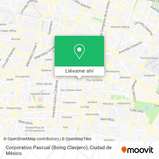 Mapa de Corporativo Pascual (Boing Clavijero)