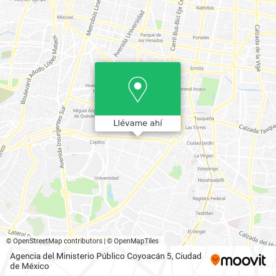 Mapa de Agencia del Ministerio Público Coyoacán 5